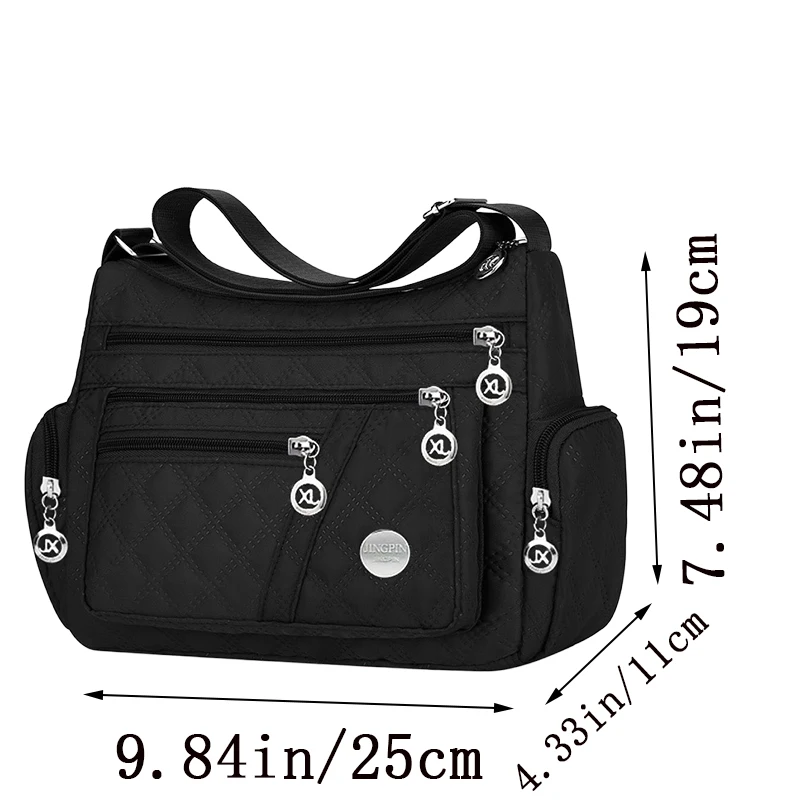 Borsa a tracolla da uomo e da donna versatile e di forma quadrata, borsa grande nuovo stile, borsa in tessuto, borsa a tracolla stile Oxford, alla moda
