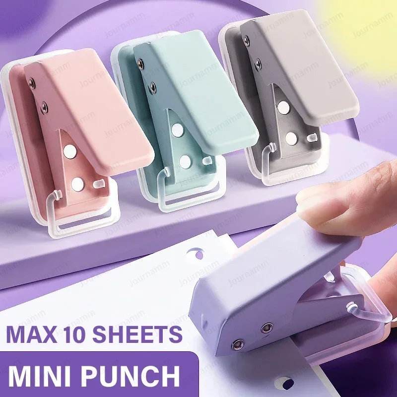 Mini perforatrice 1 foro carino punzonatrice di carta portatile perforatrice rotonda taglierina di carta Kawaii materiale scolastico per ufficio articoli di cancelleria