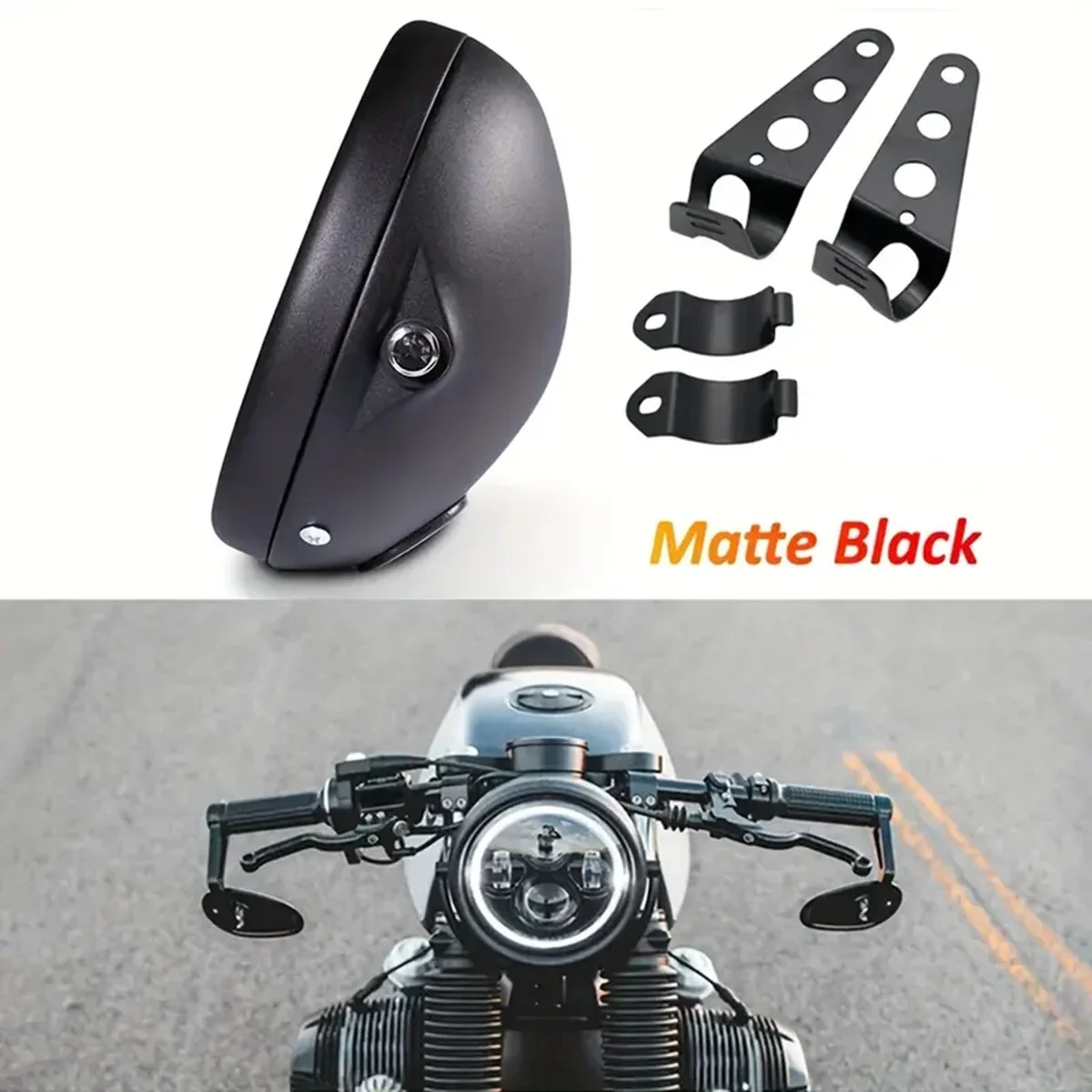 Faro Universal de carcasa de cubo, cubierta de faro de motocicleta de 7 pulgadas y 7 pulgadas para piezas de faros LED, soporte de montaje ajustable