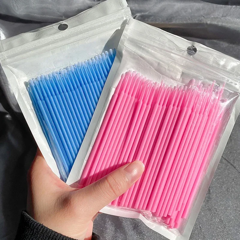 100Pcs Wimpern Reinigung Pinsel Lash Verlängerung Micro Baumwolle Tupfer Einzelne Wimpern Microbrush Schönheit Make-Up Sauber Entferner Werkzeuge