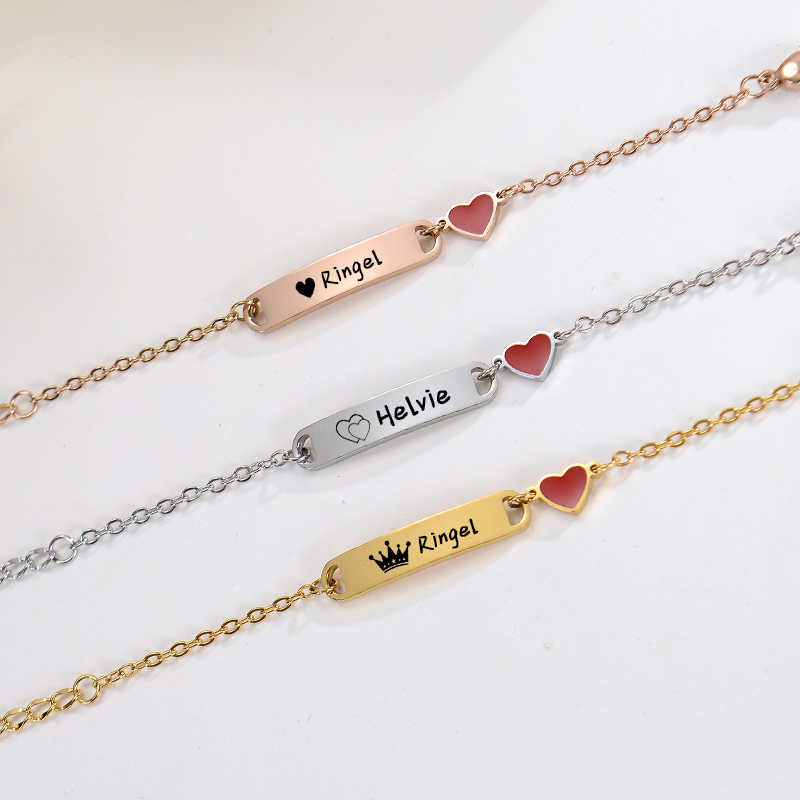 Pulseira personalizada com nome do bebê, banhada a ouro 14k, pulseiras de identificação personalizadas para meninas e meninos, pulseira com texto personalizado, presente para recém-nascidos