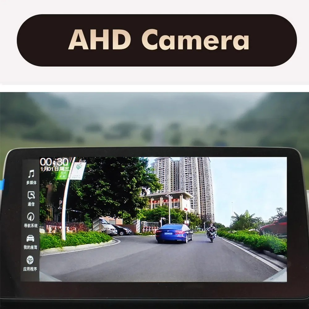 Camera AHD 2K CCD 180 Độ Ống Kính Mắt Cá Xe Phía Sau Mặt Trước Sau Camera Góc Rộng Đảo Chiều Dự Phòng Máy Ảnh Ban Đêm tầm Nhìn Chống Thấm Nước