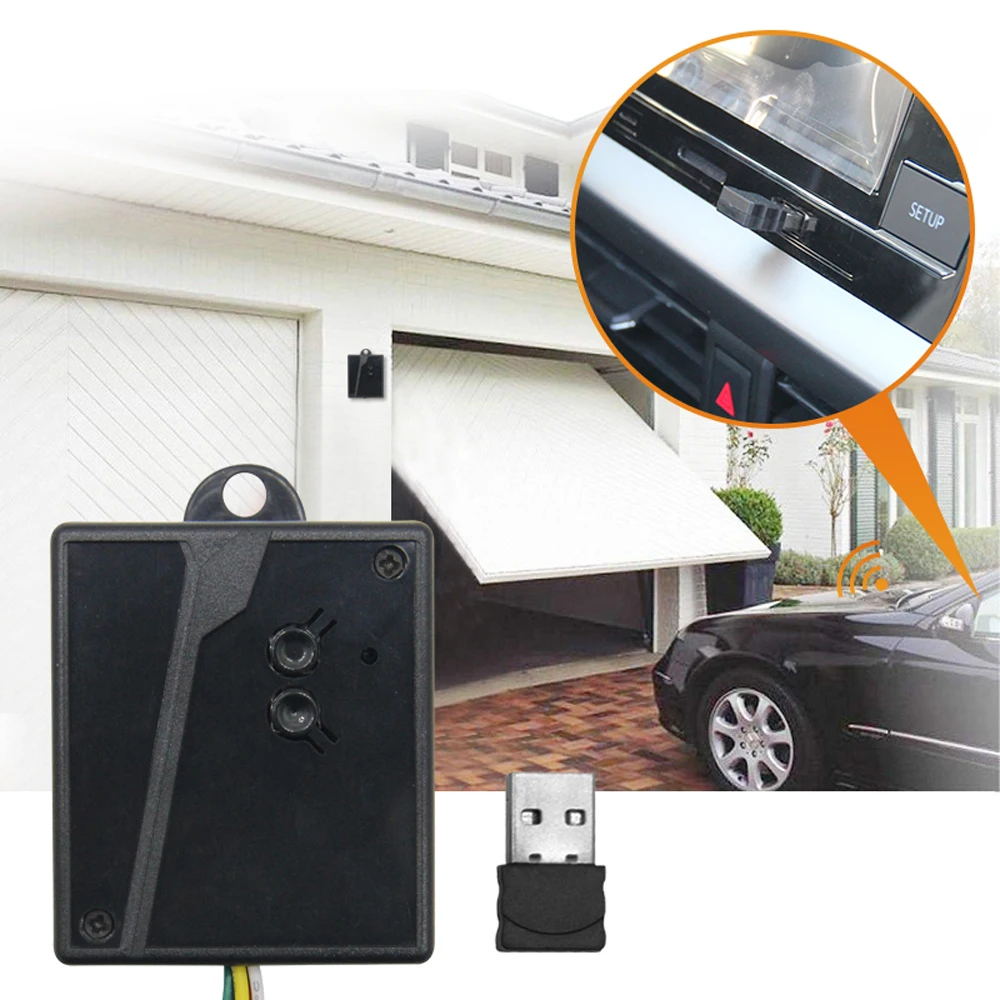 Receptor de apertura de puerta de garaje, receptor de sistema de automatización de control de acceso para el hogar, dispositivo de apertura de puerto USB con conexión Bluetooth 2,4G