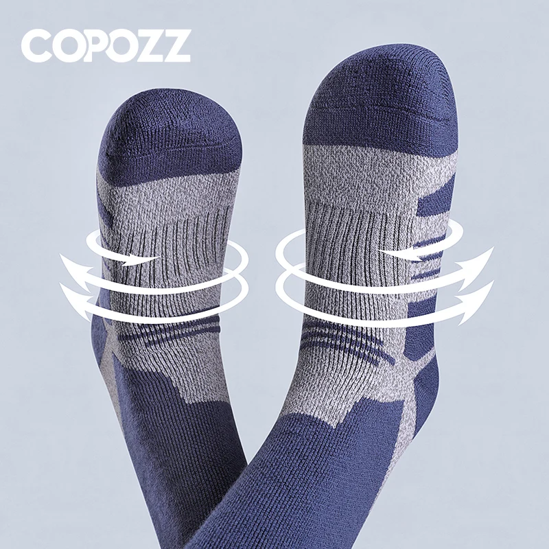 COPOZZ 冬男性女性サーマルスキーソックス暖かいウールサイクリングサッカースノーボードソックス肥厚ハイチューブ吸湿靴下