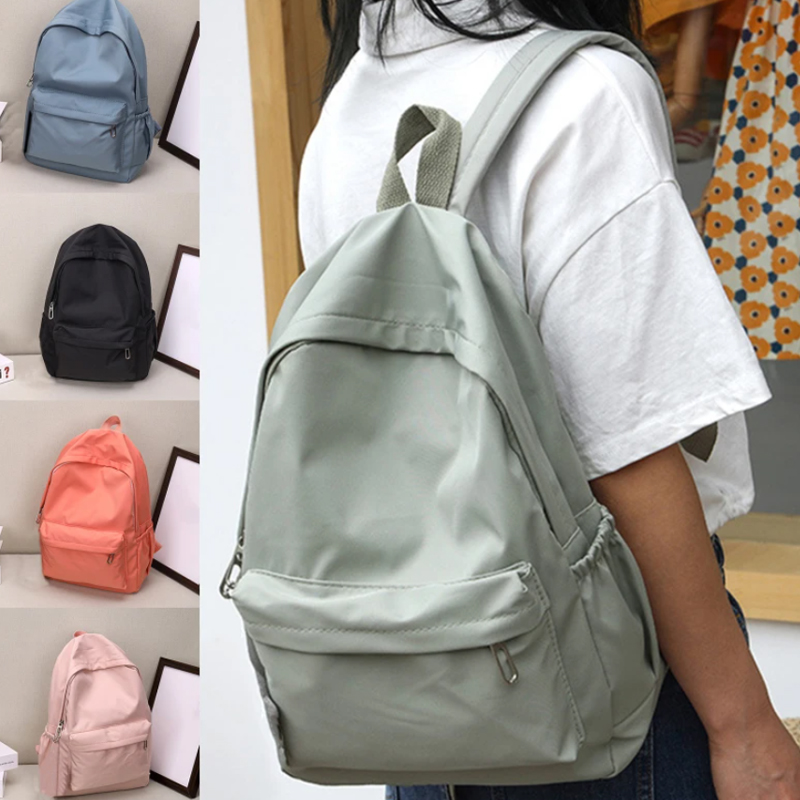 Mulheres mochila à prova dwaterproof água grande capacidade mochila escolar zíper suave sólido adolescentes menina casual daypack saco estudante fornecimento novo