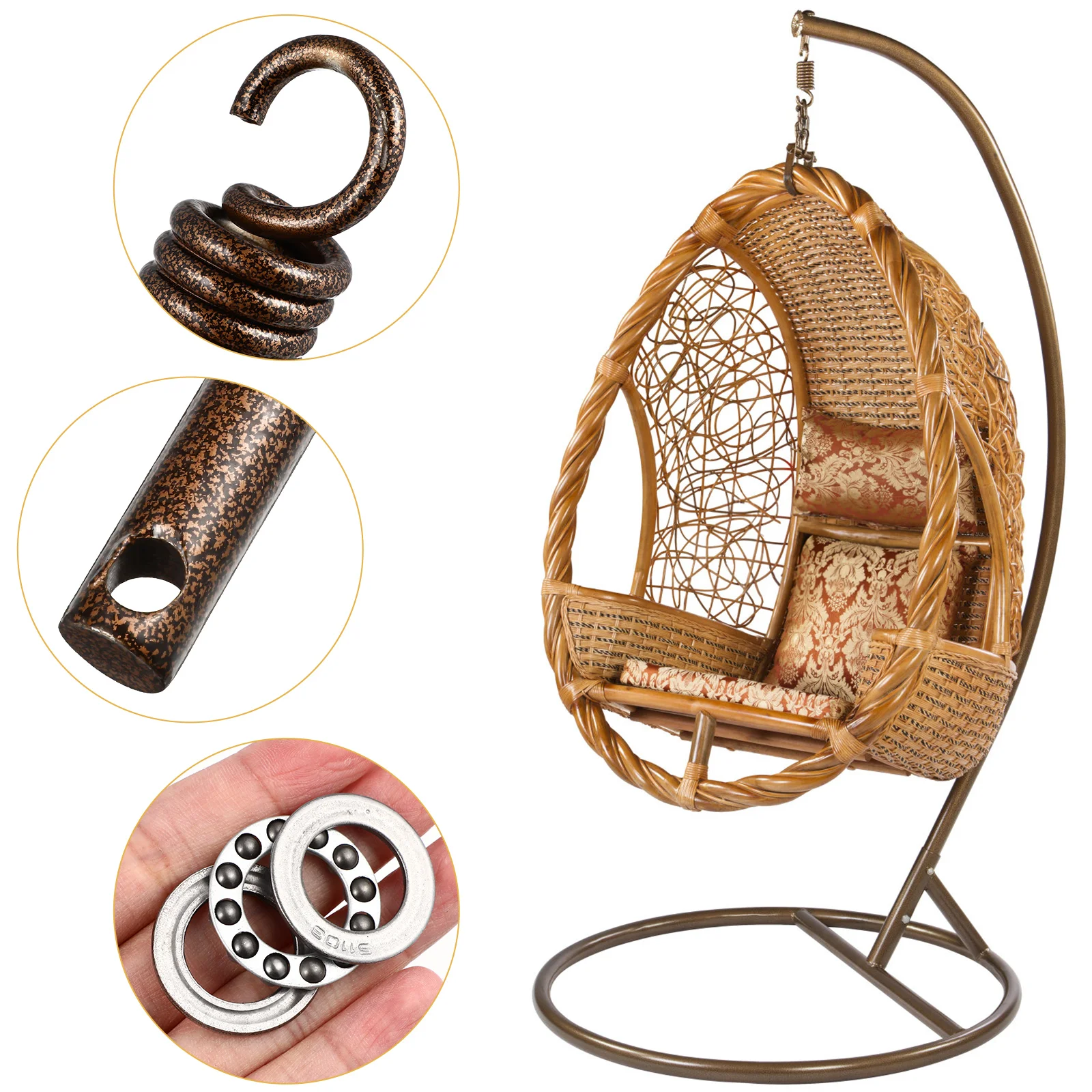 1 set Spring Hook Accessories Stainless Steel Hammock Chair Replacement Parts Swivel Hook For Swing Porch Frame Support System