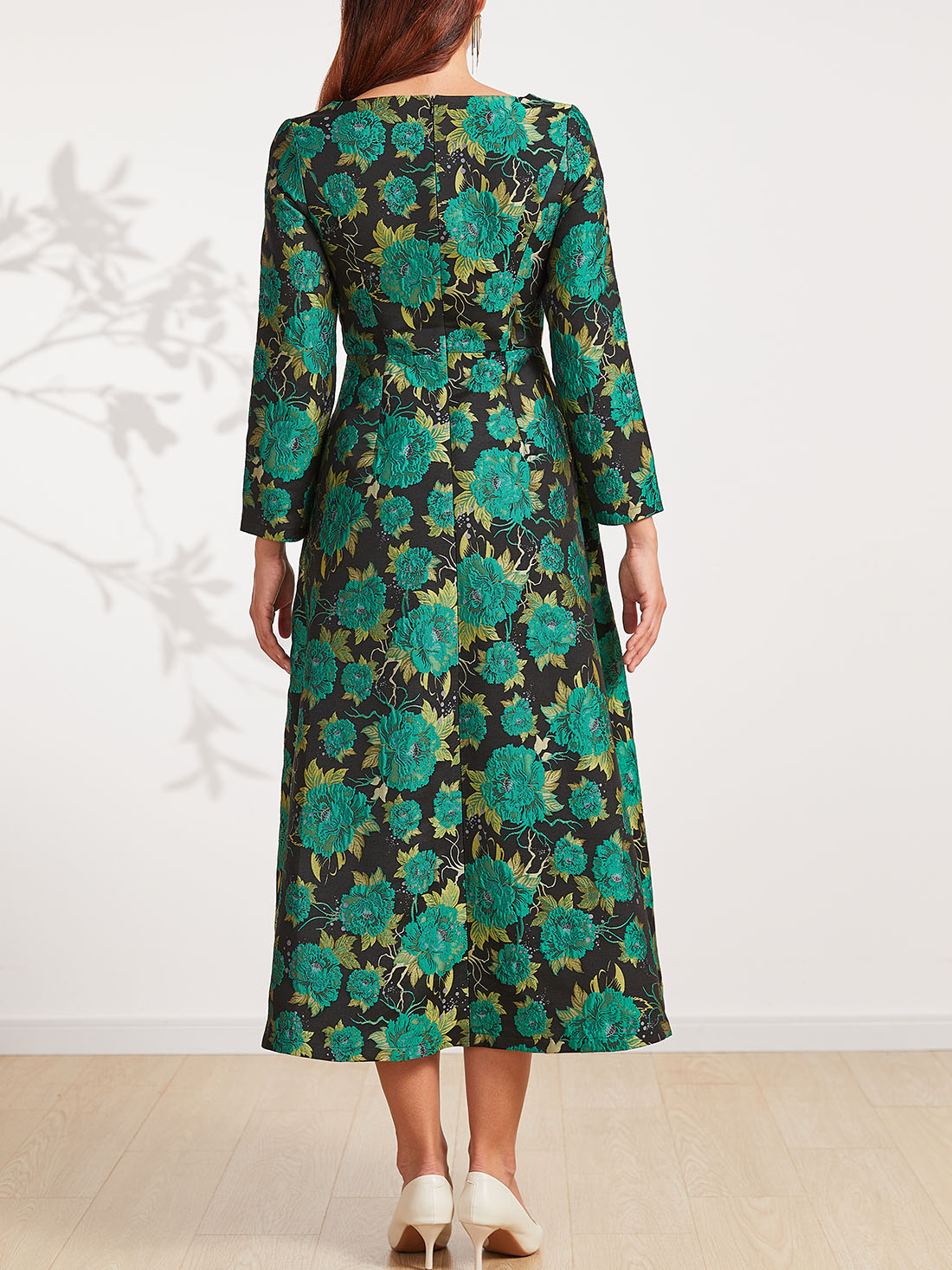 Vintage Vrouwen Feestjurk Lange Bloemen Maxi Jacquard Herfst Jurken Elegante Avond Boho Dames Kleding