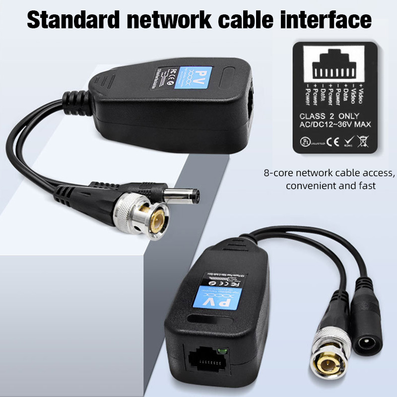 1CH PV balun RJ45 CCTV Video Transceiver Koaxial Sender BNC DC Versorgung Strom Anschlüsse Für CVI TVI AHD Analog HD Kamera