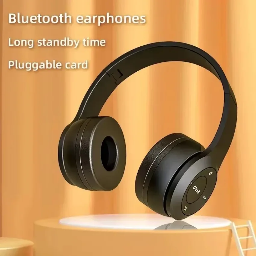 P47 Kabelloser Bluetooth-Kopfhörer mit Mikrofon, Headsets mit Geräuschunterdrückung, Stereo-Sound-Kopfhörer, Sport-Gaming-Kopfhörer, unterstützt PC