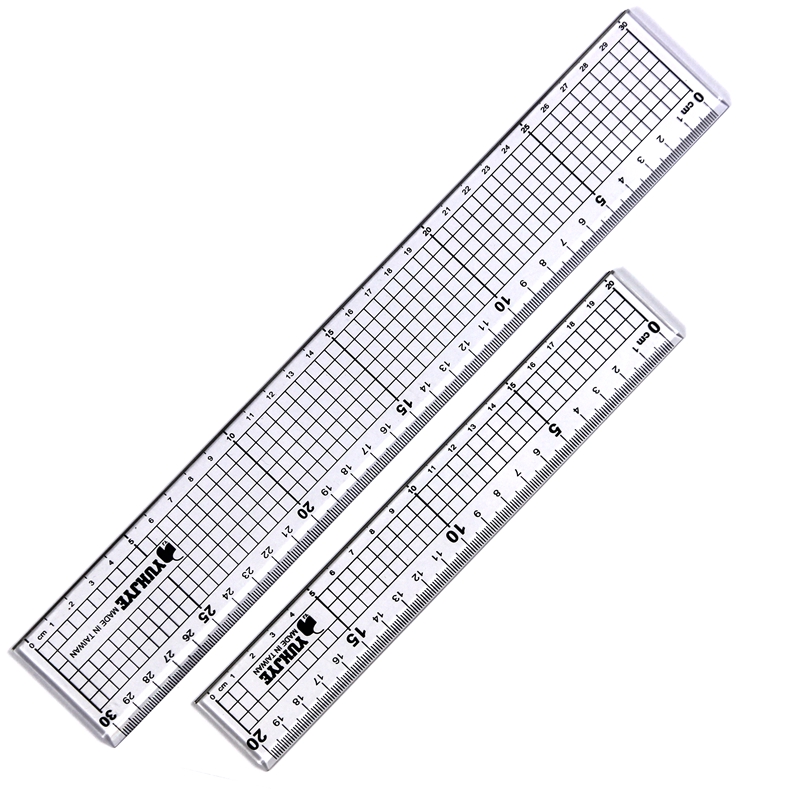 30cm/20cm Quilters Ruler with Double Colored and Grid Lines Patchwork Acrylic Sewing Ruler for Sewing Quilting Cutting Ruler