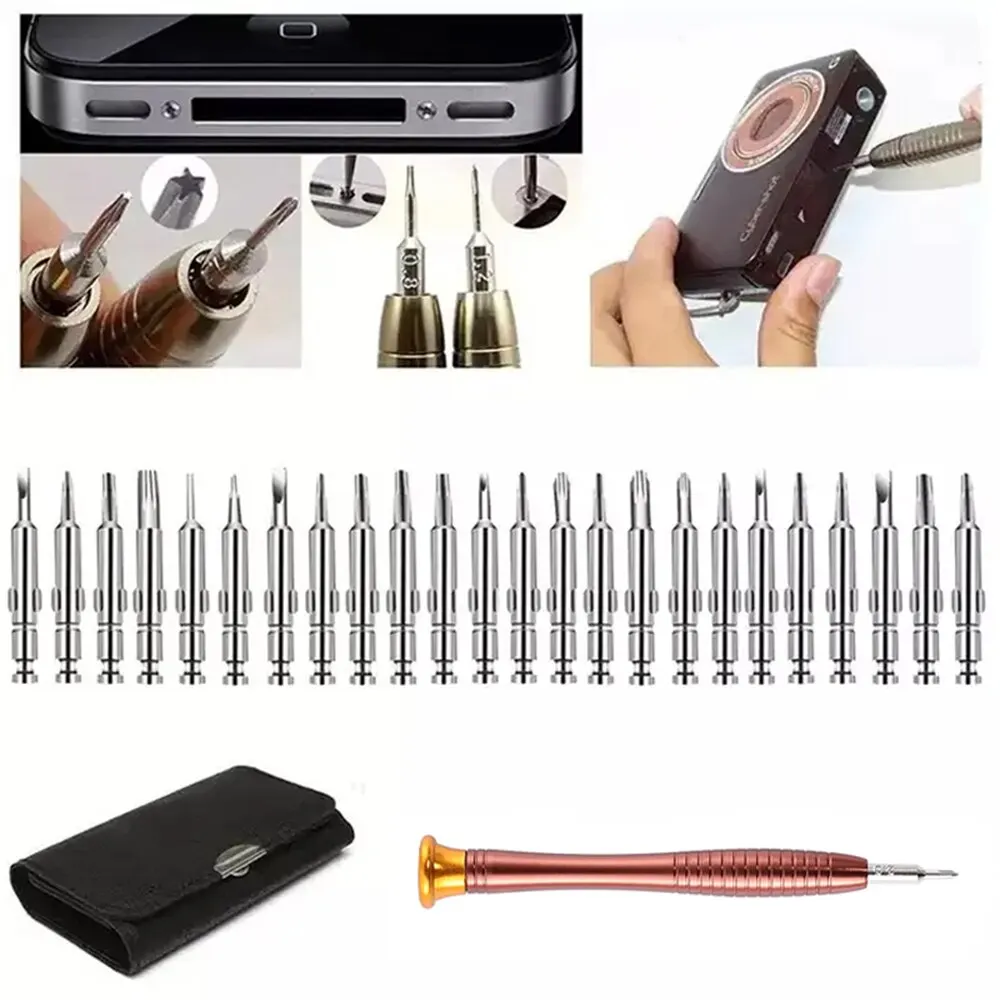 Mini-Präzisions-Schraubendreher-Set, 25-in-1, elektronischer Torx-Schraubendreher, Öffnungs-Reparatur-Werkzeug-Set für iPhone, Kamera, Uhr, Tablet, PC