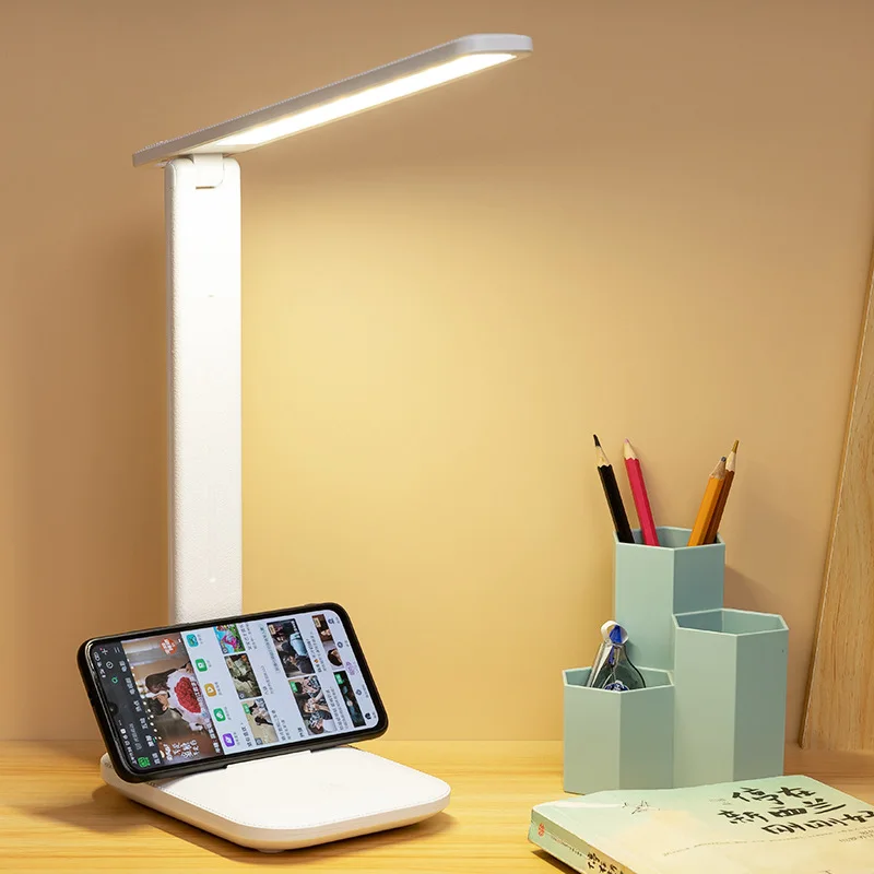 Lâmpada de mesa dobrável usb toque regulável luz da noite dormitório estudante leitura proteção para os olhos quarto led carga usb lâmpada mesa