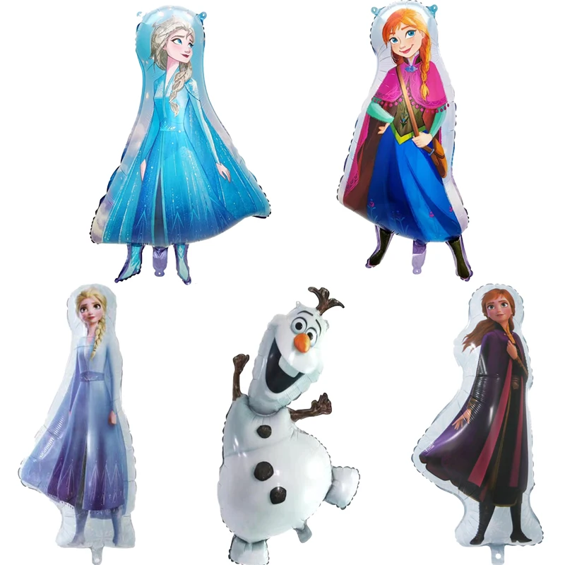 Disney Frozen Princess Elsa Anna Baby Shower decoración de fiesta de cumpleaños para niños globo de papel de aluminio