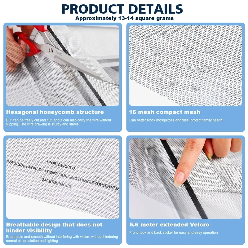 Anti Fly Mosquito Net Window Screen Mesh Adhesive Mosquito Insect Flying Bug Net Curtains for Kitchen Windows Home Protector