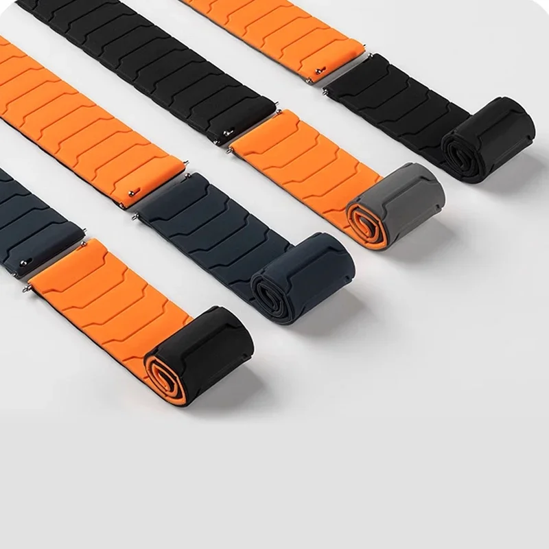 삼성 갤럭시 시계 7/6/5 액티브 2 amazfit 팔찌 화웨이 시계 GT 2e 3 밴드 용 20mm 22mm 18mm 실리콘 마그네틱 루프 스트랩