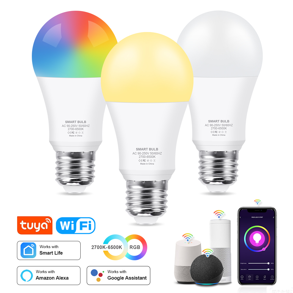 COOLO Tuya 15W 18W WiFi Smart Glühbirne E27 RGB LED Lampe Intelligente Dimmbare Warm Weiß Lampe google Home Alexa Sprachsteuerung