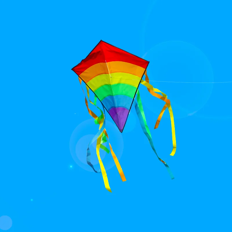 YongJian-pipa de arcoíris colorida, pipa de diamante de cola larga para principiantes, juguetes al aire libre, regalo de cumpleaños para niños, cometa de playa, deporte divertido al aire libre