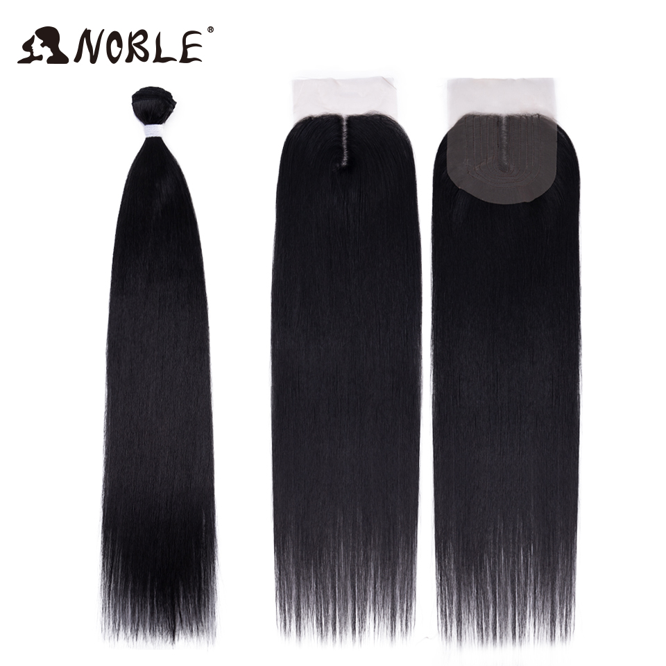 Thẳng Tóc Bó Với Phía Trước Đóng Cửa Tóc Tổng Hợp Các Bó Salon Tóc Tự Nhiên Yaki Thẳng Nhiệt Độ Cao