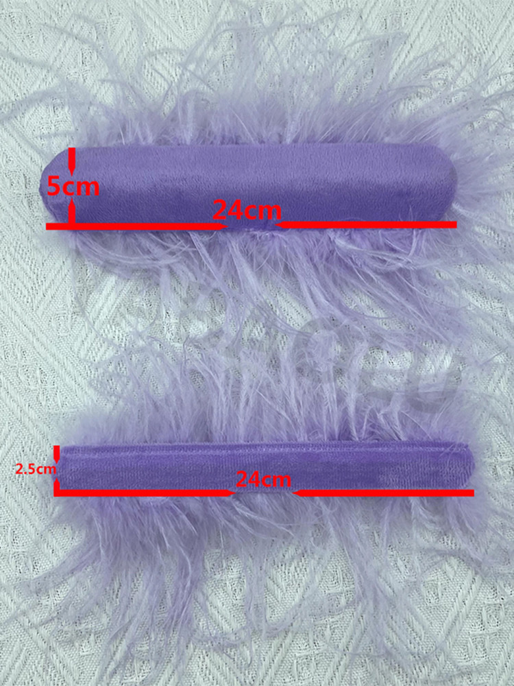 Puños de muñeca de plumas de avestruz para mujer, accesorios para el cabello, pulseras peludas, tobilleras de plumas de lujo a la moda, 5cm
