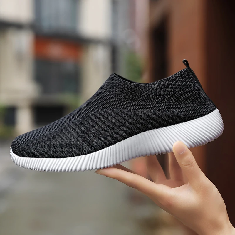 Clearance_Damenschuhe, einfarbig, Netz-Sneaker, fliegend, gewebt, zum Gehen, modisch, Slip-on-Flats, Sport, Laufen, Damen, atmungsaktiv