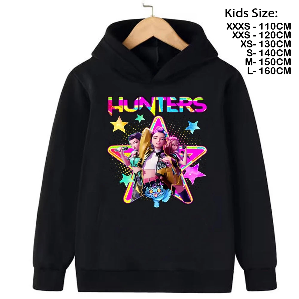 2025 kpop demon hunter dos desenhos animados meninas menino moletom com capuz quente das crianças moda coreana casual topos roupas casuais meninas