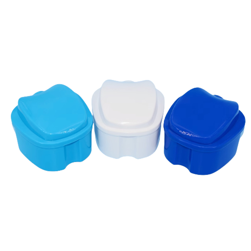 Denture Bath Box False Tooth Case Braces Orthodontic Retainer Case With Hanging Net Container Cleaning False Teeth Storage Box