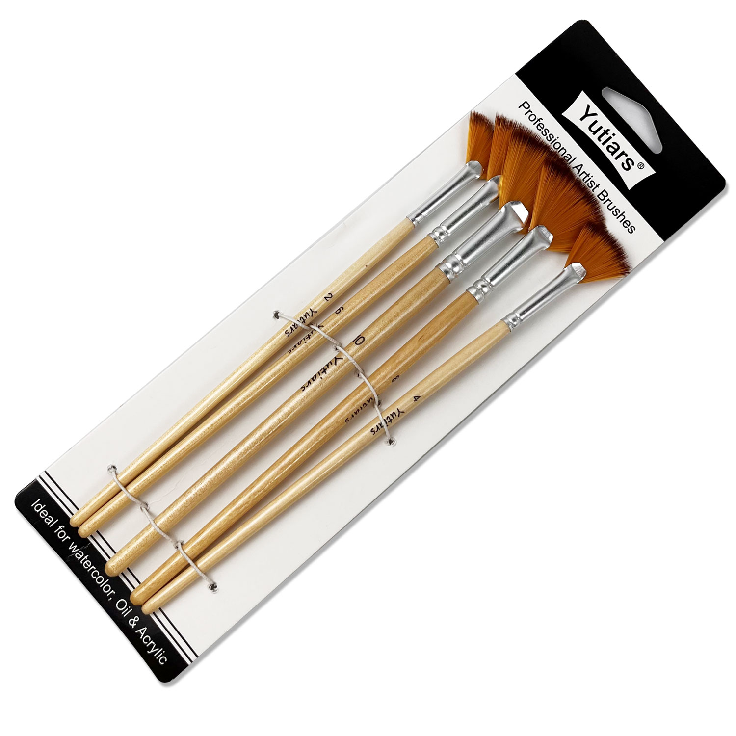 Conjunto de pincéis de leque de 5/10 unidades para pintura acrílica e aquarela - cerdas de nylon, compatíveis com tinta a óleo