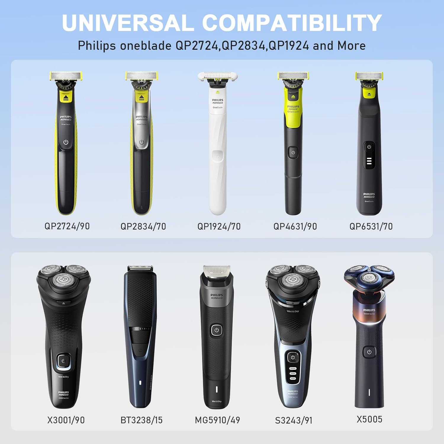 Cabo carregador USB Brangdy 5V compatível com Philips Norelco One Blade QP2724 QP2834 QP1424 QP1324 QP1924 QP4631 Barbeador elétrico