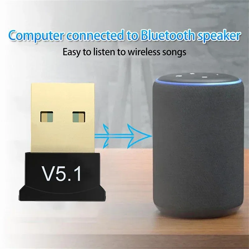 MINI adaptateur Dongle USB Bluetooth 5.1, pour PC portable, souris, clavier, tablette, téléphone, imprimante, haut-parleur de jeu, récepteur de transmission sans fil