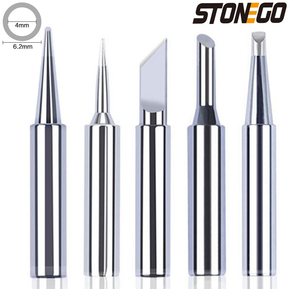 STONEGO 5 PCS/10 PCS Pontas de Ferro de Solda Conjunto de Cabeça de Ferro de Solda DIY Reparação de Ponta de Substituição de Ferro de Solda Elétrico
