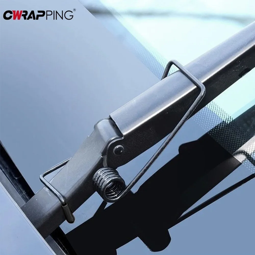 2PCS รถ Wiper Booster ฤดูใบไม้ผลิ Wiper Arms Protector เครื่องมือยางโลหะผสมที่ปัดน้ําฝน Universal Wipers Springs รถอุปกรณ์เสริม