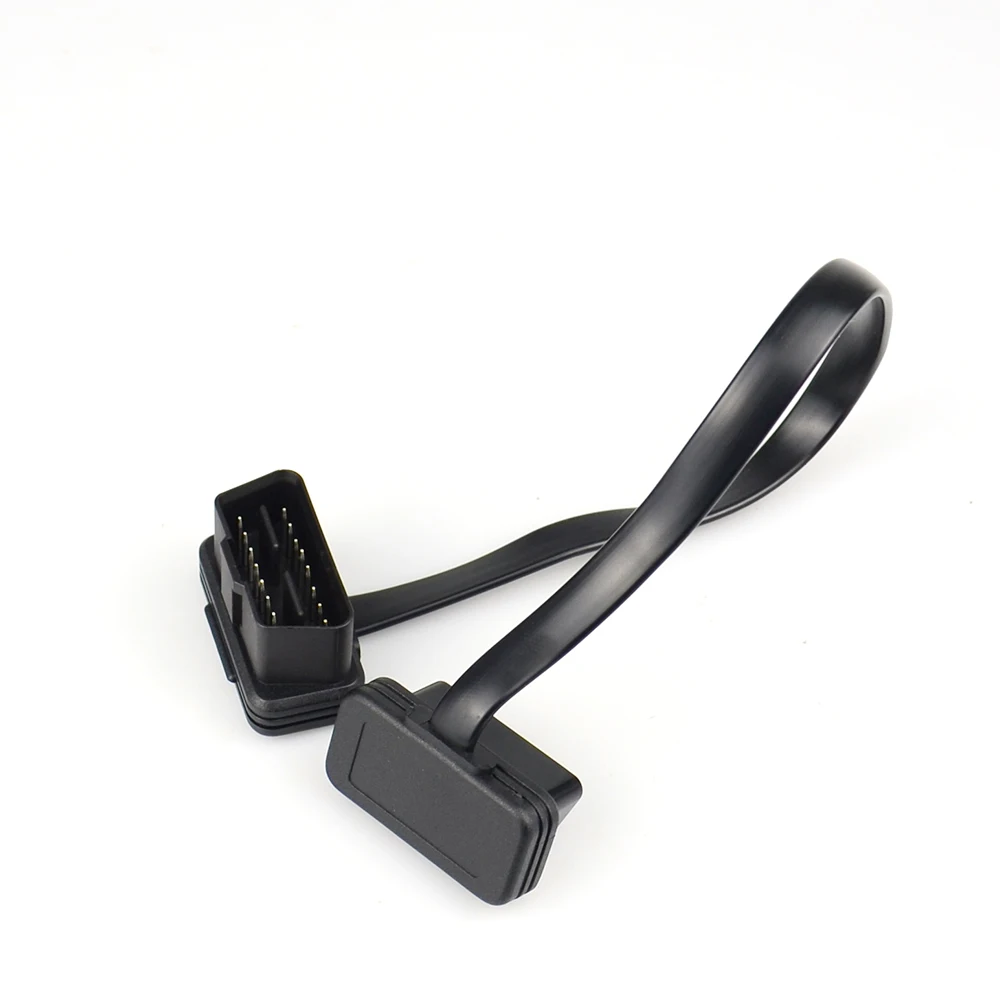30/60/100cm plano + fino como macarrão 16 pinos soquete obd obdii 16pin macho para fêmea scanner de carro obd2 conector de cabo de extensão