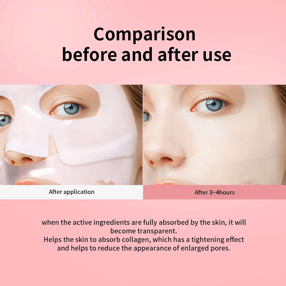 Bio-Collagen Real Deep Mask อาหารเสริม Collagen Hydrating Overnight Hydrogel Mask การปรับปรุงความยืดหยุ่น Pore Minimizing Firming