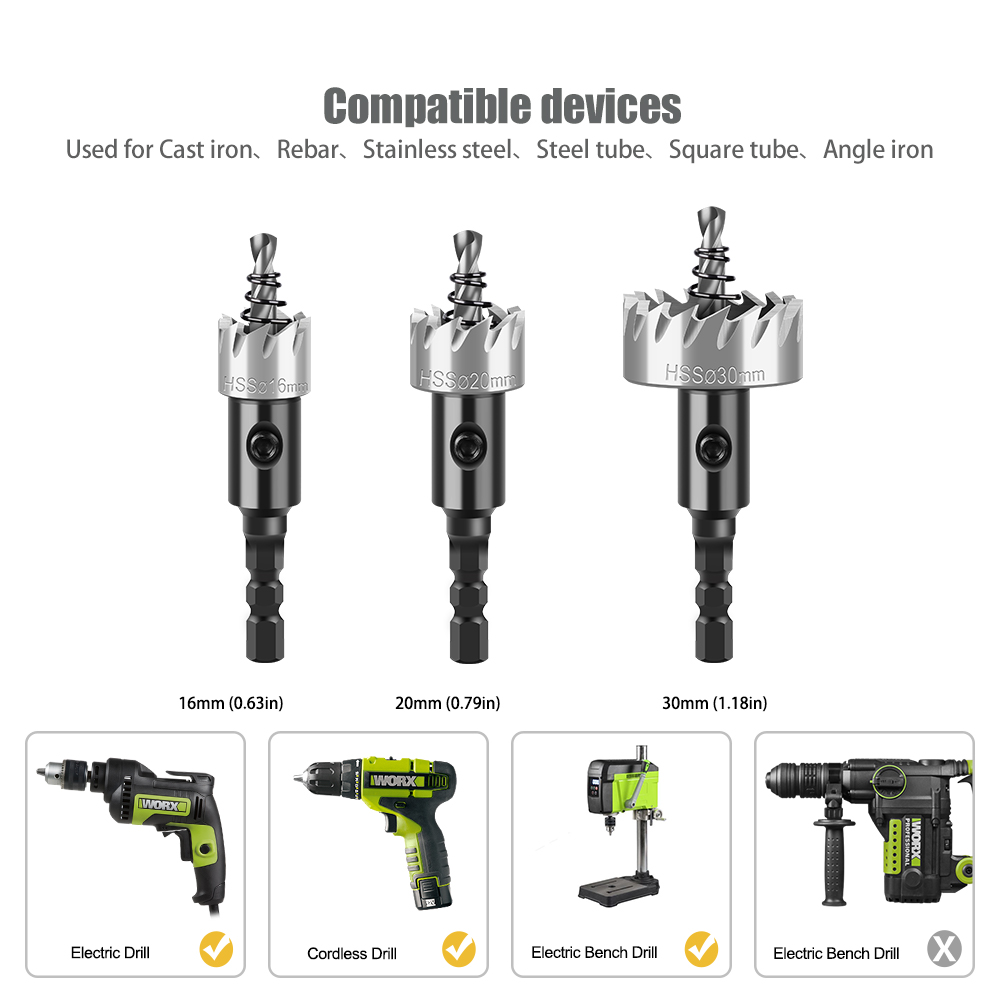 Шестигранный хвостовик HSS, высокоскоростной стальной открывалка для отверстий, железный лист и железная пластина, сверление и развертывание металлических отверстий из нержавеющей стали.