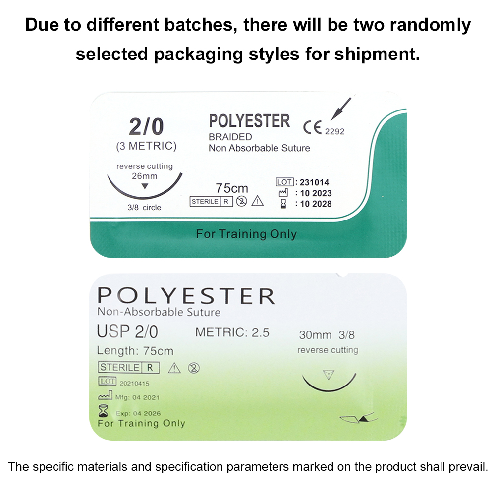 1-30 pièces 4/0 aiguille médicale Suture Nylon Monofilament fil Suture pratique Kit enseignement démonstrations exercices étudiants Educ