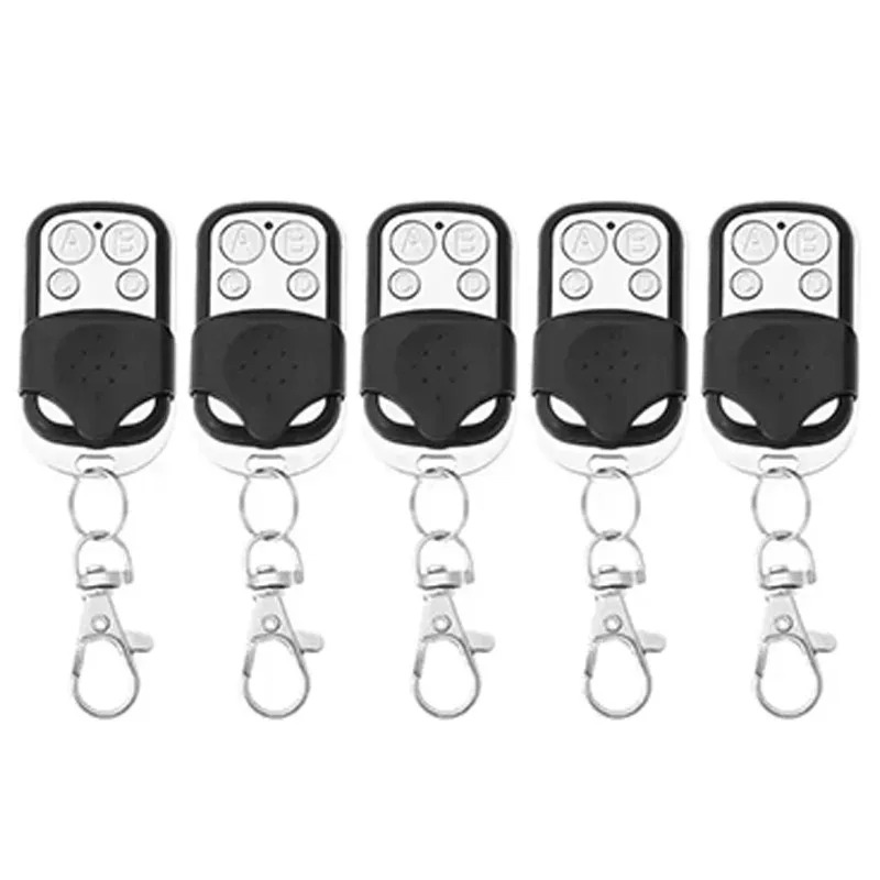 รีโมทไร้สายโลหะ 4 ปุ่ม 433MHz สำหรับประตูโรงรถไฟฟ้า 5/10 ชิ้น (แบบคัดลอก)