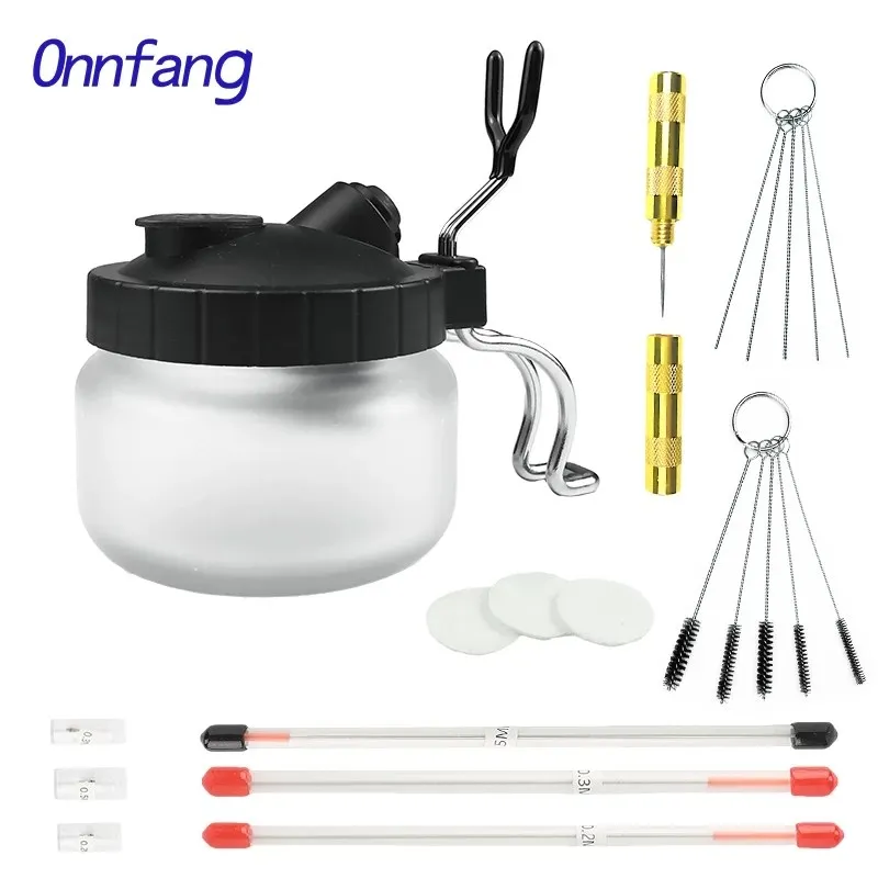 0.2/ 0.3/0.5Mm Bình Bơm Phun Vệ Sinh Bình Kim Vòi Phun Bộ Bàn Chải Sơn Thủy Tinh Chai Lọc Mờ Phun súng Bụi Bộ Dụng Cụ