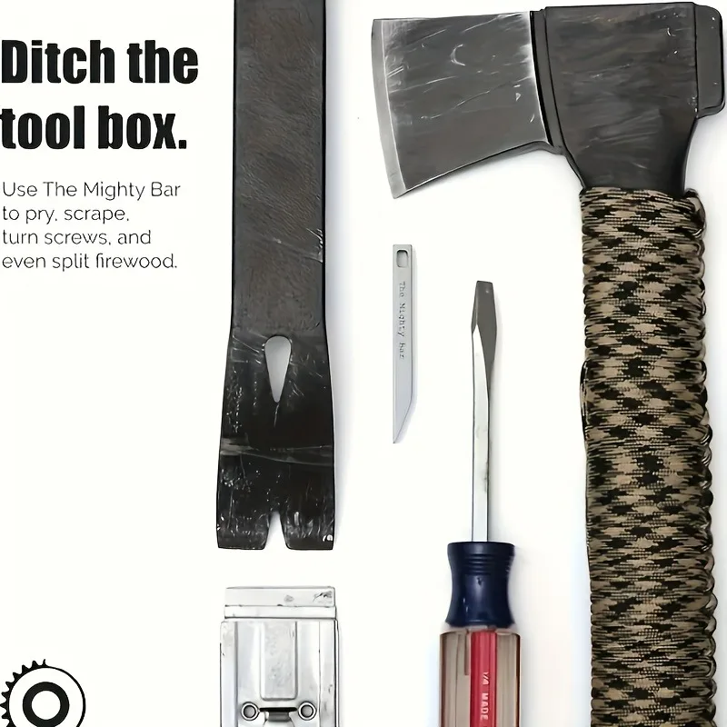 Mighty Bar-cuchillo de bolsillo y abridor de botellas, llavero de acero inoxidable resistente, multiherramienta Edc para transporte diario