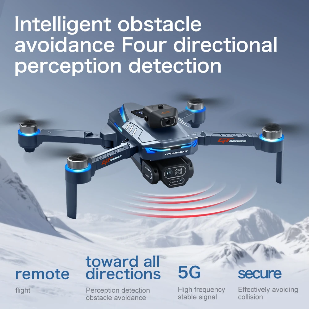 2025 novo gt8 pro wifi fpv drone grande angular câmera hd inteligente evitar obstáculos quadcopter altura segurar rc brinquedos dobráveis presente