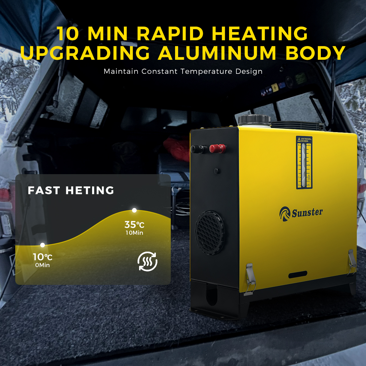 Chauffage Diesel 8kw 12V/24V/220V, tout-en-un, avec télécommande LCD, chauffage rapide pour camion, camping-car, caravane, camion, bateau