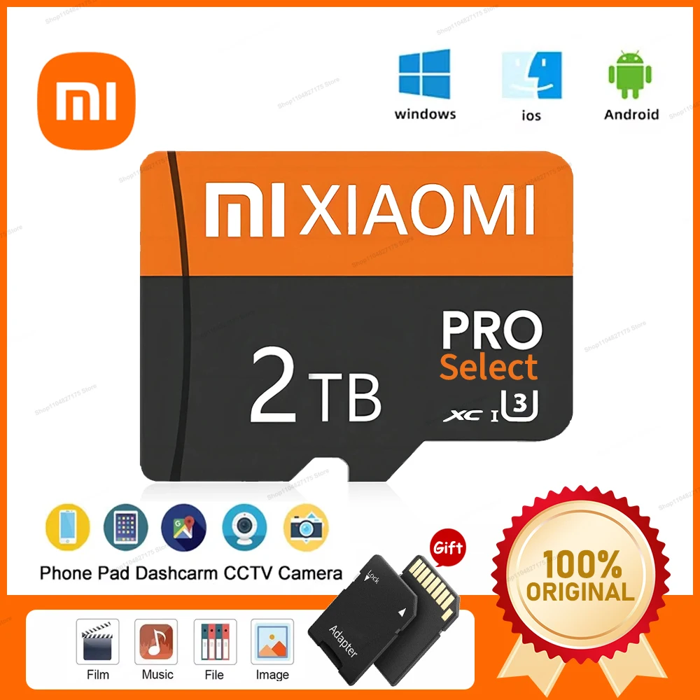 Xiaomi 2TB 1TB Micro Tarjeta De Memoria Class10 A2 Micro TF Tarjeta SD 128GB 512GB Cartao De Memoria Tarjeta SD para cámara Nintendo Switch PC