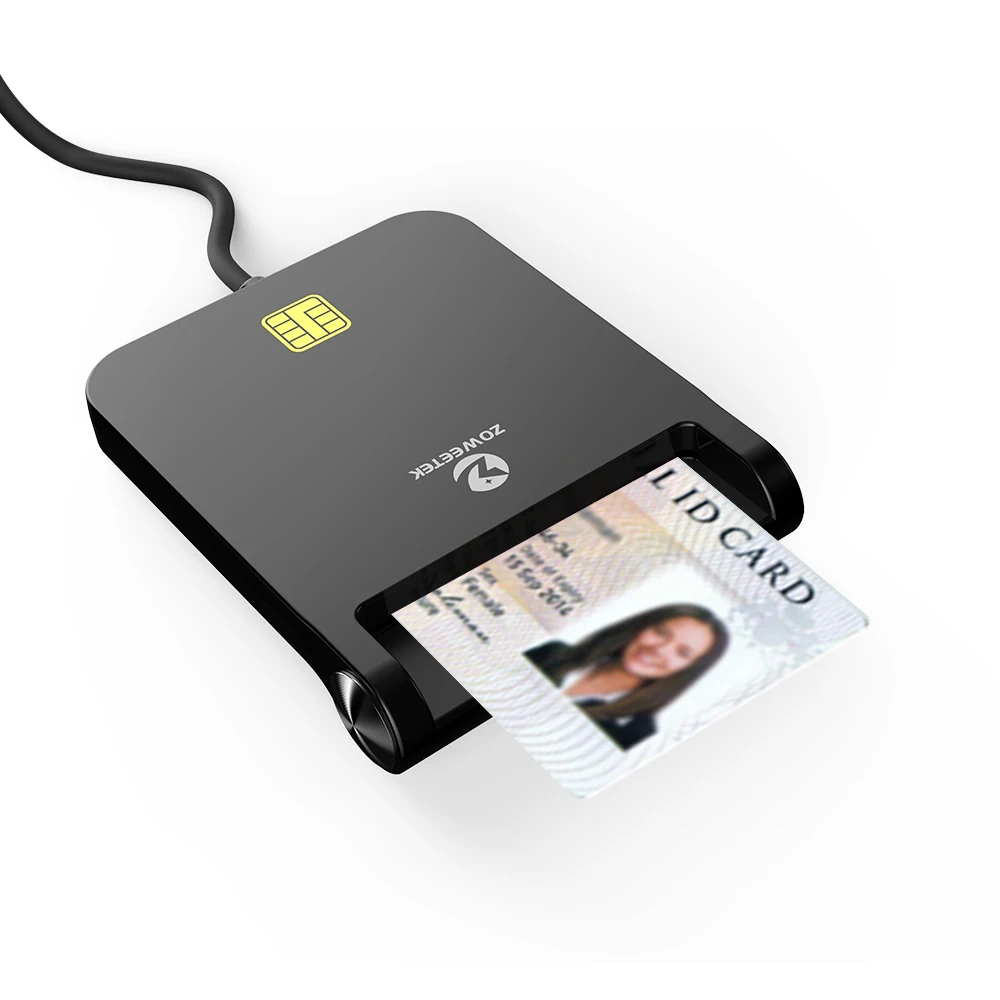 ขายร้อน Zoweetek ID Card Reader สําหรับ EMV Bank DNI CAC ชิป USB Smart Card Reader