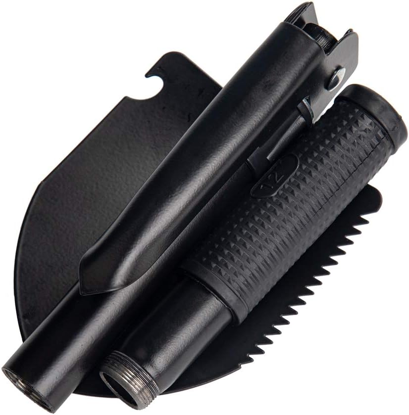 Military Small Folding Camping Shovel, Mini Compact Pickaxe with Carrying Pouch for Gardening, Off Road, Hunting, Car Emergency