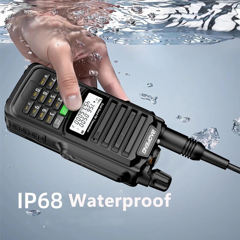 UV-68 Pro Max V2 IP68 Walkie Talkie à prova d'água 8800mah Bateria Tipo C UHF VHF Banda dupla 128 canais UV-S22 UV-98 Pro Rádios Vermelhos