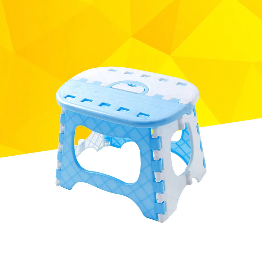 Plastic Folding Step Stool Portable Folding Stool with Handle for Kids Toddlers Home Bathroom Garden Kitchen Livingroom Blue