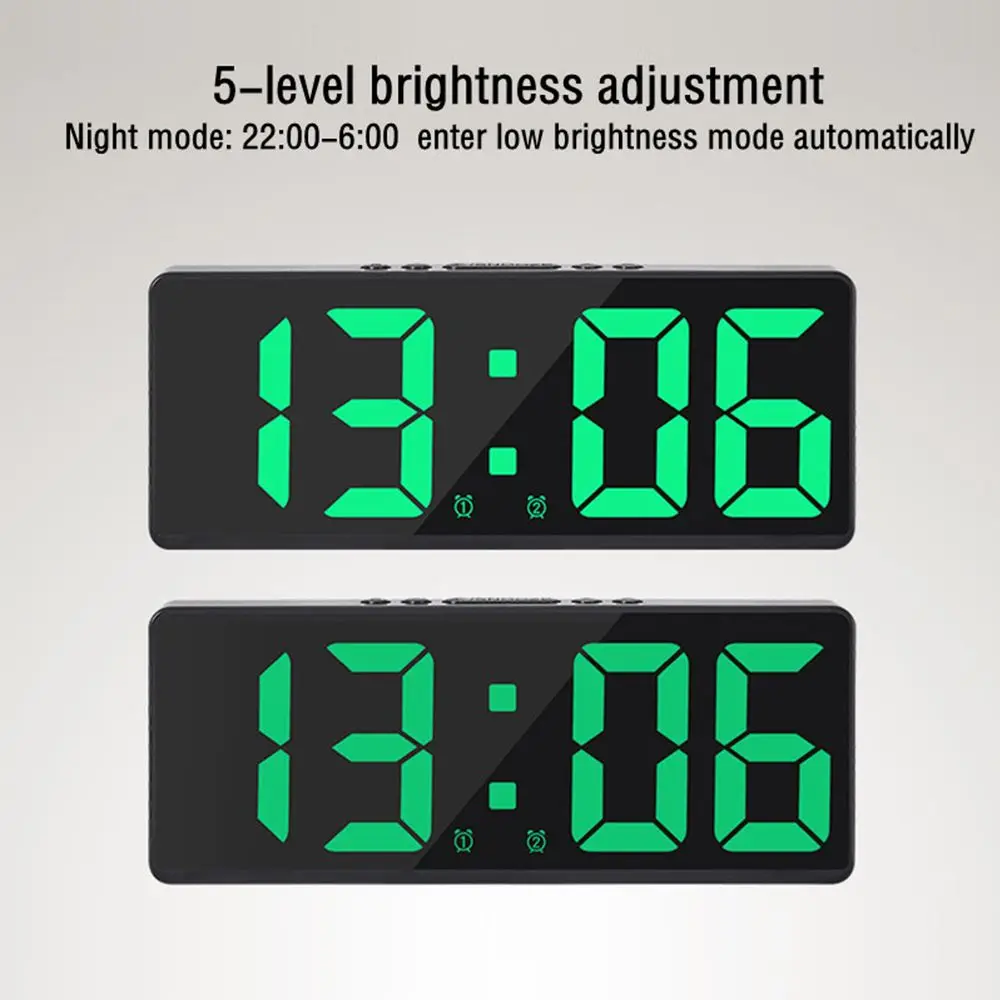 Kreative Anzahl Uhr Farbe Nachtlicht Temperatur Kalender Wecker LED Große Anzahl Elektronische Uhr Hintergrundbeleuchtung Wohnkultur