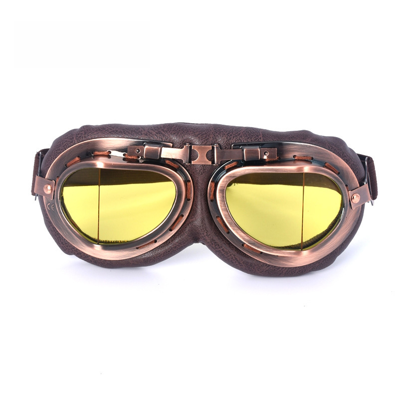 Motorcycle Retro  Goggles Glasses Vintage Moto Classic Goggles for Harley Pilot Steampunk Bike Copper Helmet Equipments