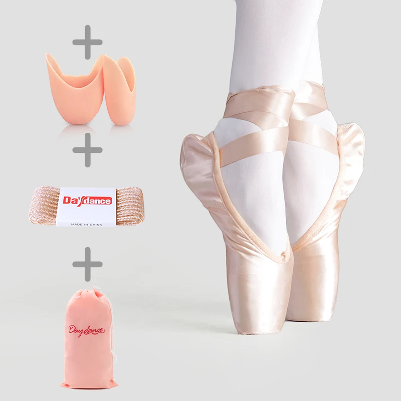 ผู้หญิงบัลเล่ต์เต้นรำรองเท้าเด็กและผู้ใหญ่บัลเล่ต์ Pointe Dance รองเท้าริบบิ้นรองเท้าซาตินผ้าใบรองเท้ารองเท้าผ้าใบ