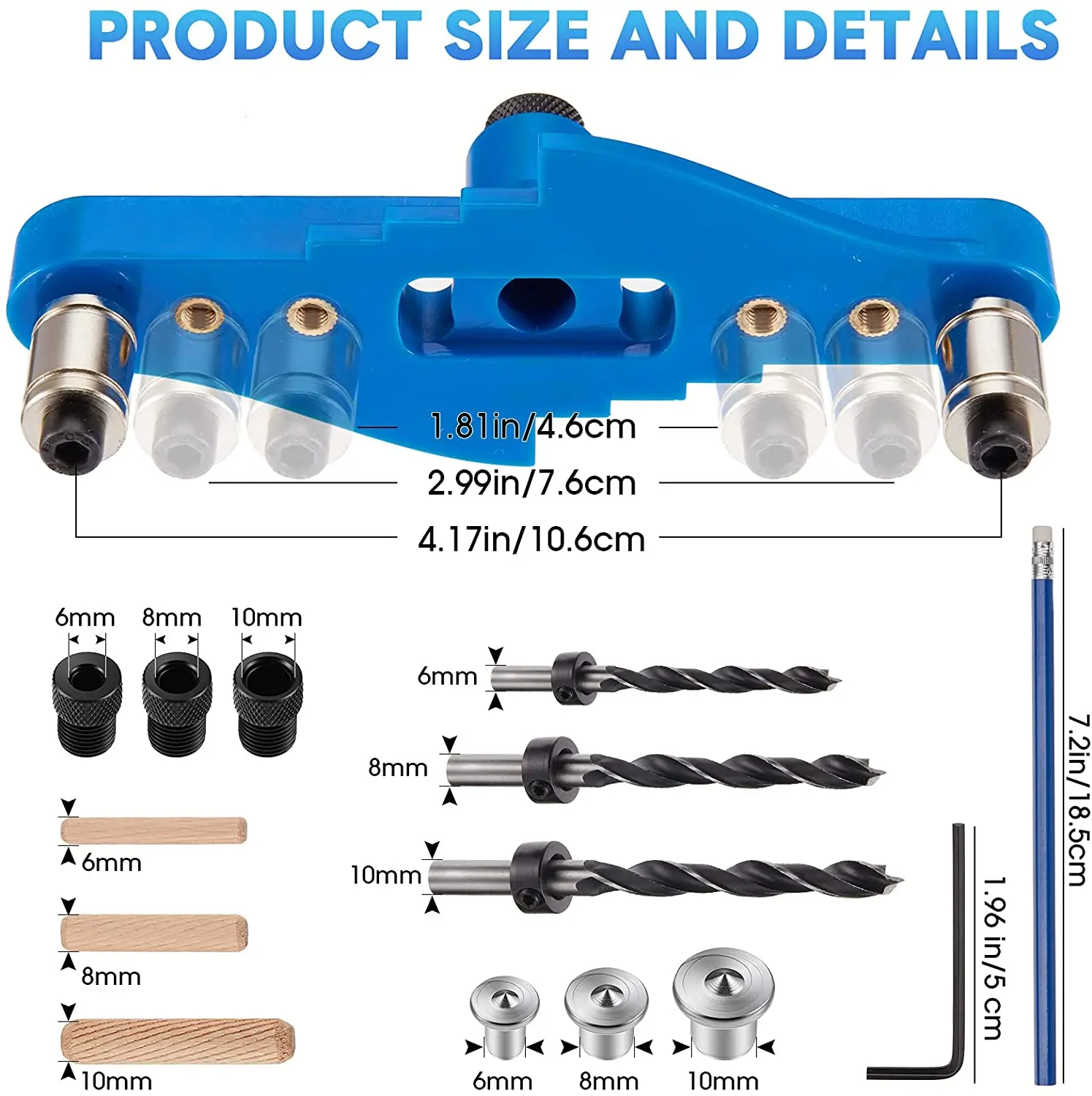 Carpentry Pocket Hole Jig 6/8/10mm drill sleeve Or Self-centering Scriber Doweling Jig Drill Guide Locator Hole Puncher Tools