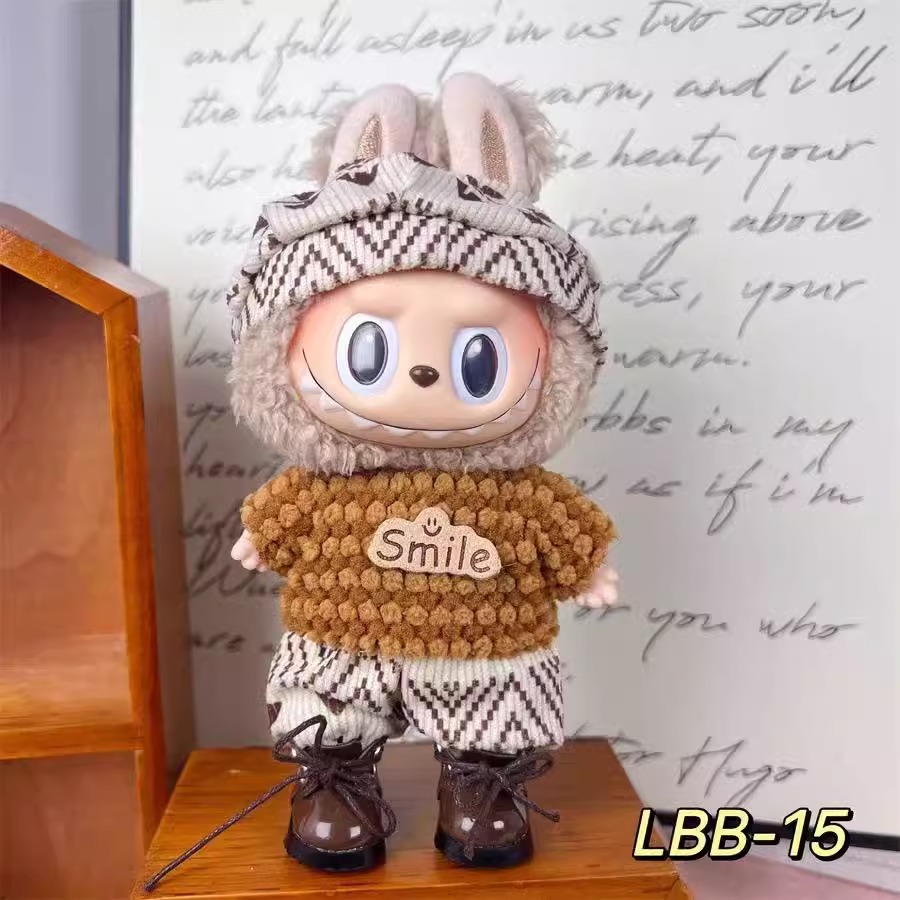 Одежда для кукол Labubu 17 см Kpop, женская групповая форма в экзо-вентиляции, комплект одежды, юбка и свитер, цветные солнцезащитные очки Labubu Ropa